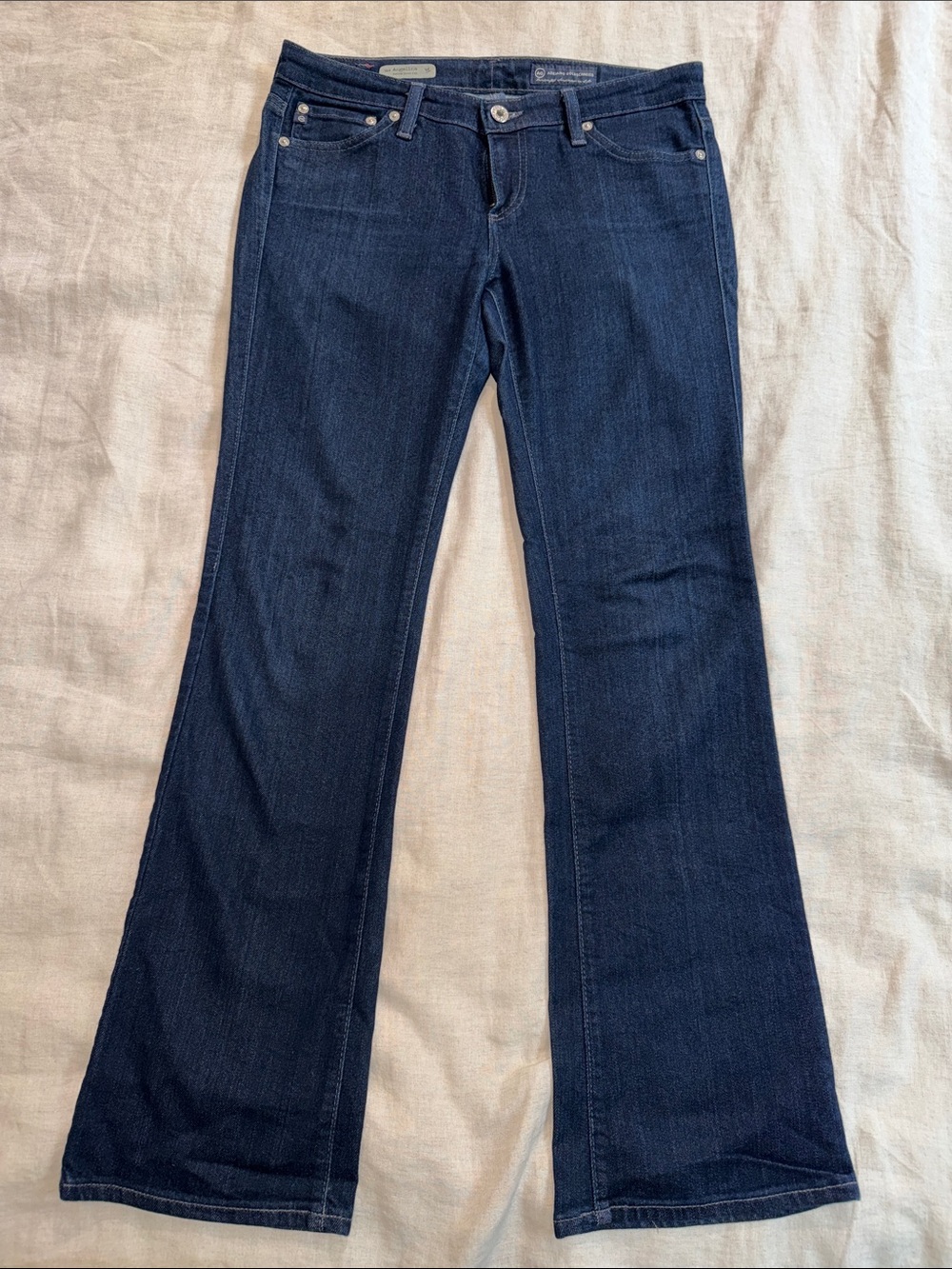 Ag Adriano Goldschmied Dark Blue Flare Jeans - Petite bootcut